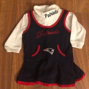 Girls New England Patriots turtle neck dress